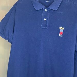 Polo Bear by Ralph Lauren -- Blue Polo Shirt with Classic Collar